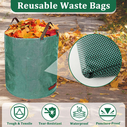 Reusable Yard Waste Bags, 3 Packs 80 Gallons Lawn and Leaf Garden Bags with Reinforced Carry Handles Heavy Duty Garden Waste Bags Camping Yard Recycling Trash Bags for Debris Leaves Grass
