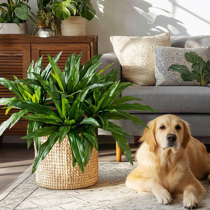 4 Pcs Artificial Greenery Stems Dracaena Faux Branches Artificial Plants Realistic Fake Dracaena Greenery Realistic Plants for Indoor Outdoor Porch Patio Home Office Living Room Decor (Green)