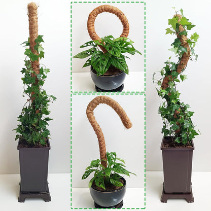 Soupiar 2 Pack 25" Moss Pole, Bendable Moss Pole for Plants Monstera, Moss Poles for Climbing Plants Indoor, Handmade Coco Coir Plant Pole Sticks Support Stakes for Potted Plants