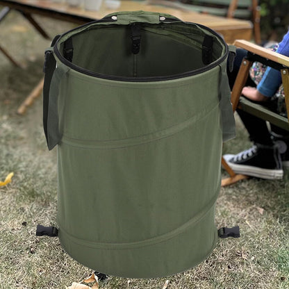 Zunate Collapsible Lawn and Leaf Bag, 24 Gallon Collapsible Trash Can, Reusable Outdoor Yard Waste Leaf Bag Garden Garbage Bin, Garden Garbage Bag with Lid, Lawn and Leaf Bags for