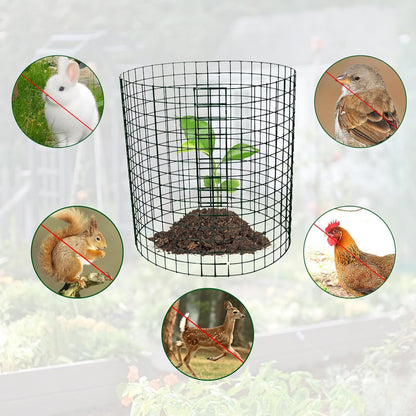 12 Packs 14'' Dia x 14'' H Plant Wire cage 24 Pcs Metal Plant Protection Mesh Plant Cages Bunny Barricades Plant Protection Wire Cage for Flowers Vegetables Protection from Animals