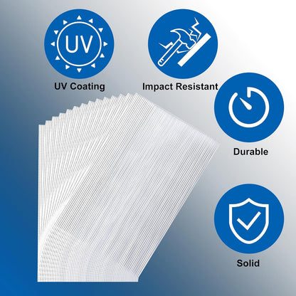 20 Pcs 2' x 4' x 0.15'' Polycarbonate Greenhouse Panels, Twin-Wall Roof Panels Waterproof UV Protected Corrugated Plastic for Greenhouse, Plant Stand Roof (20)
