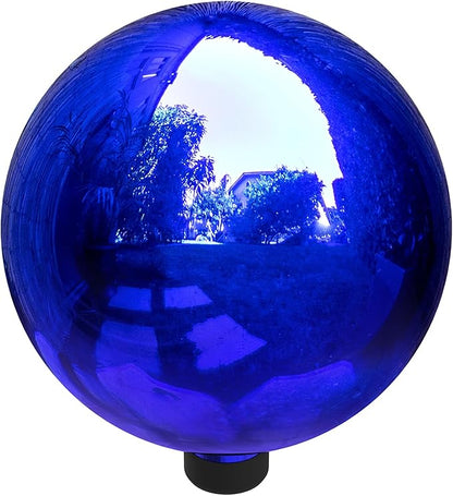 Alpine Corporation | 10" Indoor/Outdoor Glass Gazing Globe — Festive Garden & Yard Décor Accent — Blue