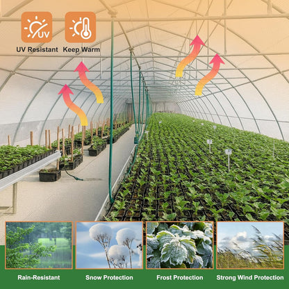 18 Mil Greenhouse Cover, 10x10 FT Clear Heavy Duty Greenhouse Tarp, UV Resistant Waterproof Green House Plastic Covering with Grommets for Garden, Farms, Nursery