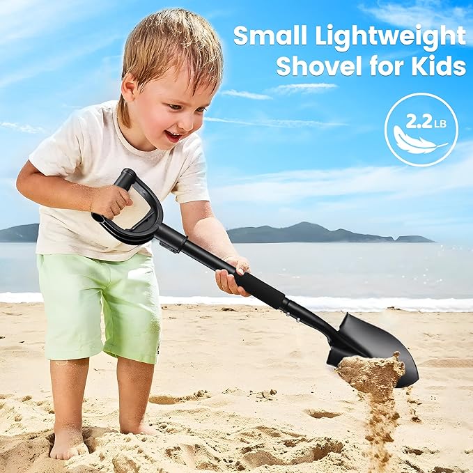 Garden Shovels for Digging, Small Beach Shovel with D-Handle 31 inch, Metal Folding Hand Sand Survival Camping Adult Kids Shovel for Gardening Cleaning
