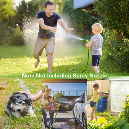 Hybrid Hose 100ft x 5/8", Short Garden Water Hose Heavy Duty, Flexible, Lightweight Hybrid Water Hose with Swivel Handle,3/4'' Brass Fittings, Available For Reel Cart Backyard Burst 500 PSI