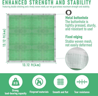 Fruit Collector Harvesting Net - 13.1 x 13.1 ft Green Agricultural Harvest Netting for Walnut, Olive, Chestnut, Plum, and Hazelnut - Easy Picking & Reusable Collection Net (4x4m)