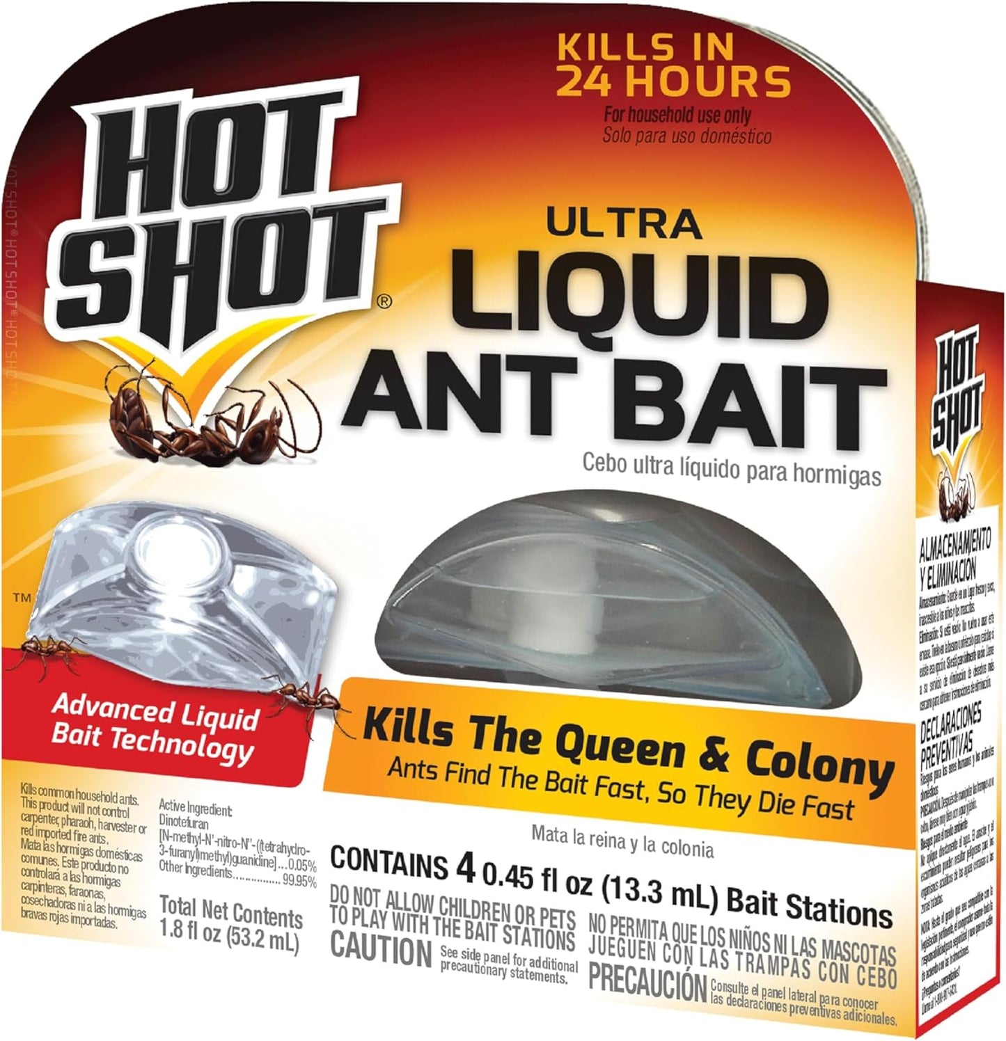 Hot Shot Ultra Liquid Ant Bait, 4 Count, 1 Pack