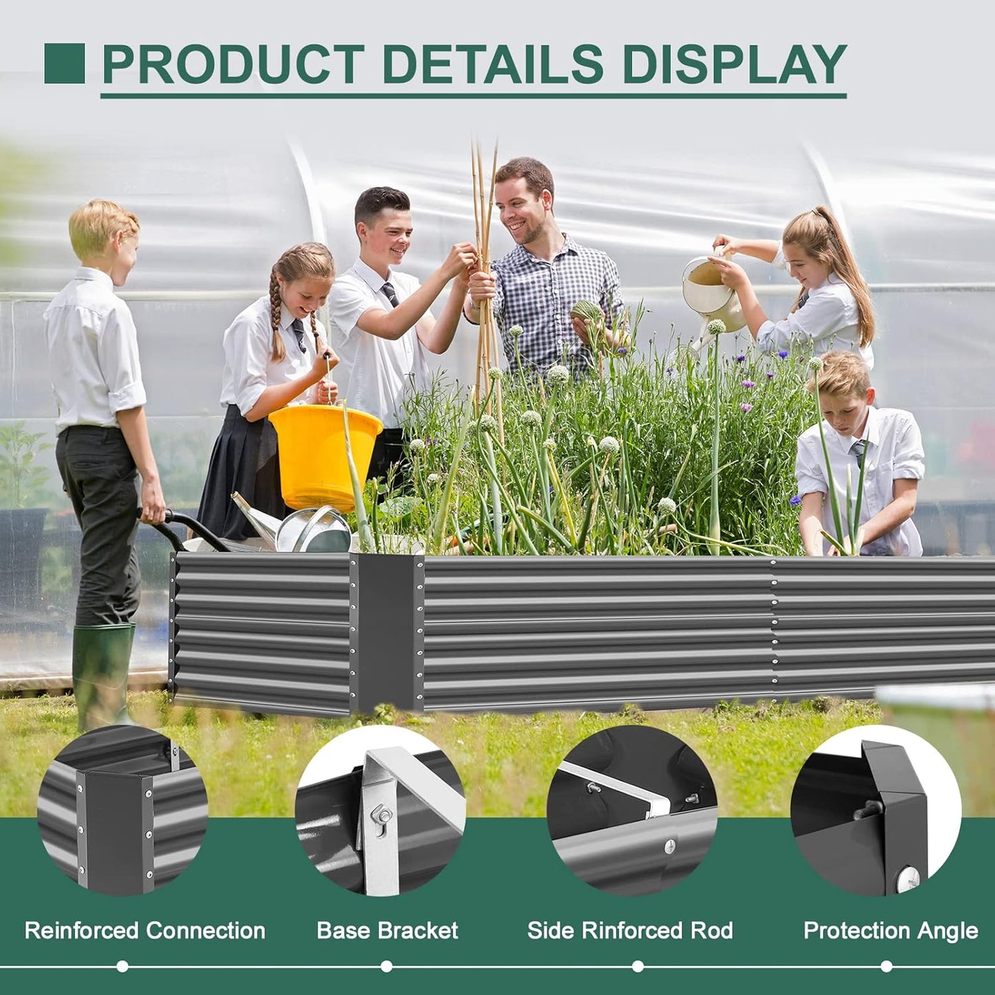 Land Guard 6×3×2 ft Galvanized Raised Garden Bed Kit, Galvanized Planter Raised Garden Boxes Outdoor, Large Metal Raised Garden Beds for Vegetables(Grey)…