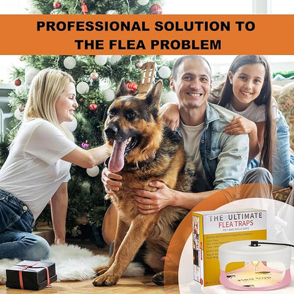 Qualirey 4 Packs Flea Traps for Inside Your Home with 8 Sticky Disc 12 Bulbs 4 Electric Wires, Pest Insects Killer Bed Bug with Light for Indoor Safe to Pets(Round Flea Trap,Pink, White)