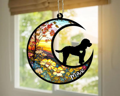 Personalized Dog Memorial, Custom Name Cockapoo Dog Christmas Ornament with Name, Custom Breeds, Pet Loss Light Catcher, Gifts for Lovers Loss of Pet Sympathy on Mothers Day Christmas