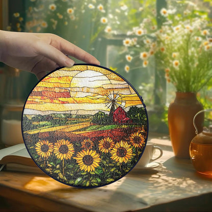 Sunflower Stained Glass Suncatcher Window Hanging Decor, Birthday, Mothers Day, Christmas Sunflower Gifts for Women Adults, Friends, Sisters, Teachers, Home Decors for Window, Kitchen, Garden, Patio