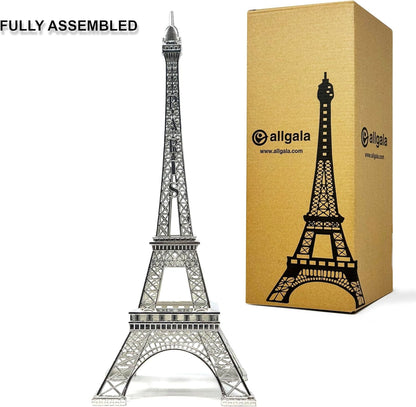 allgala 15" Eiffel Tower Statue Decor Alloy Metal, Silver