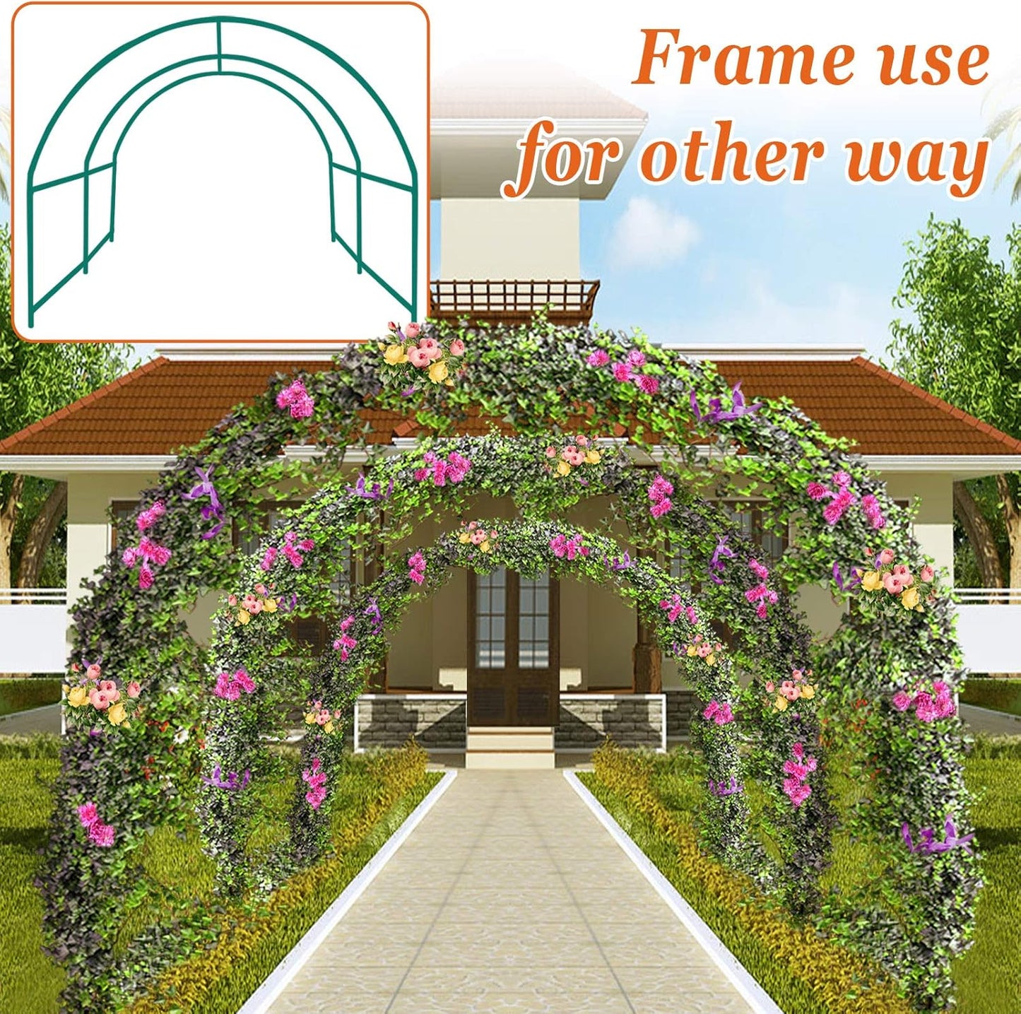 Strong Camel Greenhouse Replacement Frame for Outdoor Larger Hot Garden House , Support Arch Frame Climbing Plants/Flowers/Vegetables (10' X7'X6', Frame)