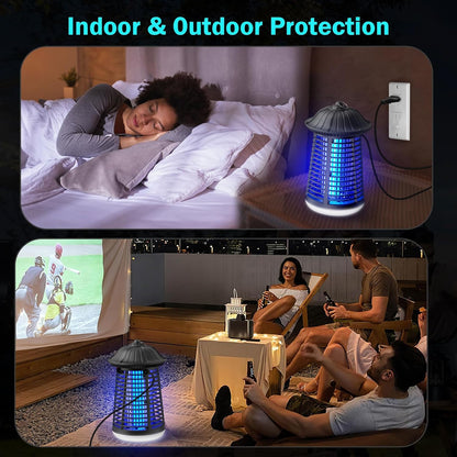 Bug Zapper Indoor Outdoor with LED Light, ZECHUAN Mosquito Killer Lantern, Electronic Fly Trap Insect Killer for Home, Backyard, Patio, Garden