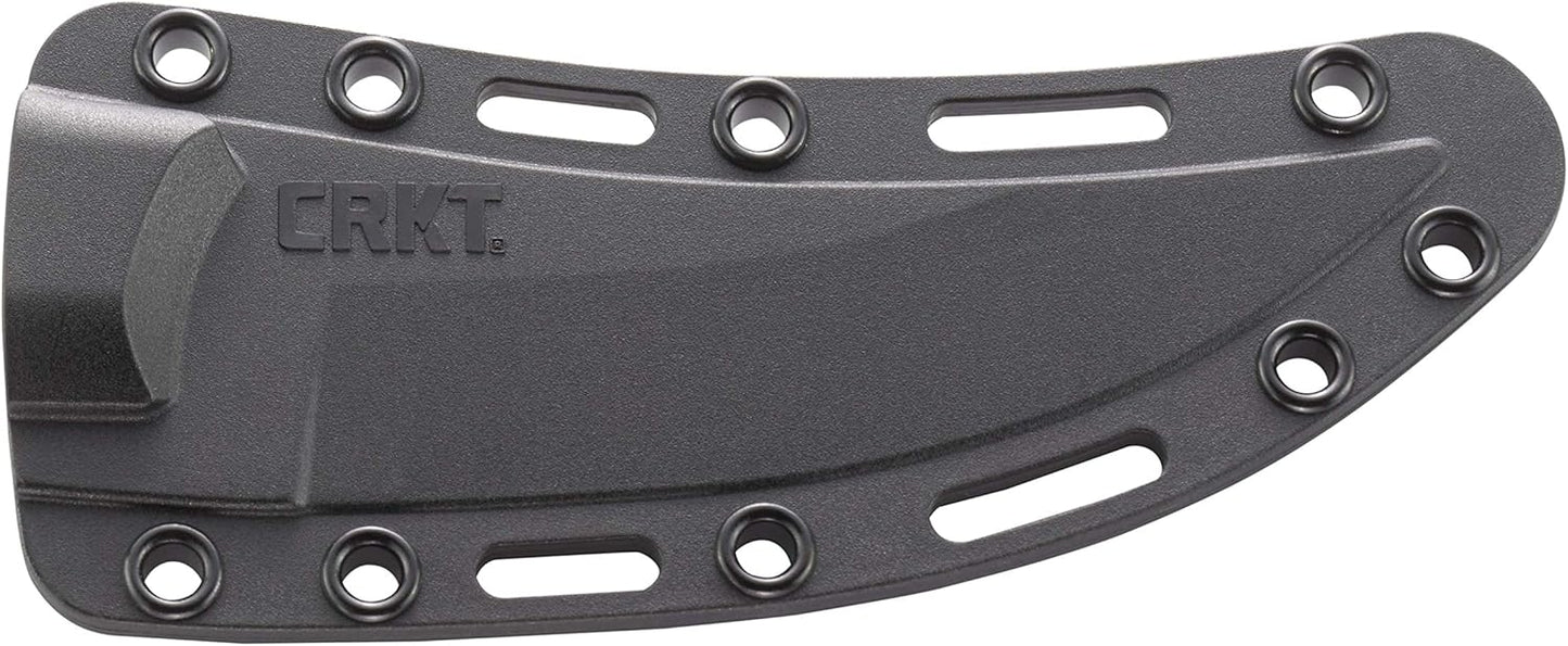 CRKT Clever Girl Fixed Blade Knife with Sheath: Powder Coated SK5 Steel, Upswept Blade, Textured Nylon Handle, Molle Compatible Sheath 2709,Black