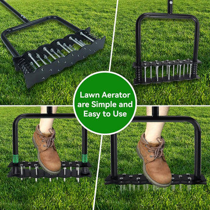 Lawn Aerator, Aerator Lawn Tool for Manual Weeding, Pre-Assembled Lawn Aerator Tool for Patio Lawns and Gardens, Lawns Improvement and Yard Care, Garden Tools, Restoring Lawns Health