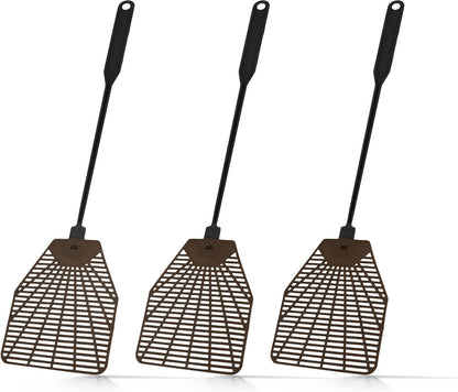 Fly Swatter Manual 3 Pack - Rubber Fly Swatters Multi Pack 16.33" - Fly Swatters Hand for Indoors & Outdoors, Heavy Duty