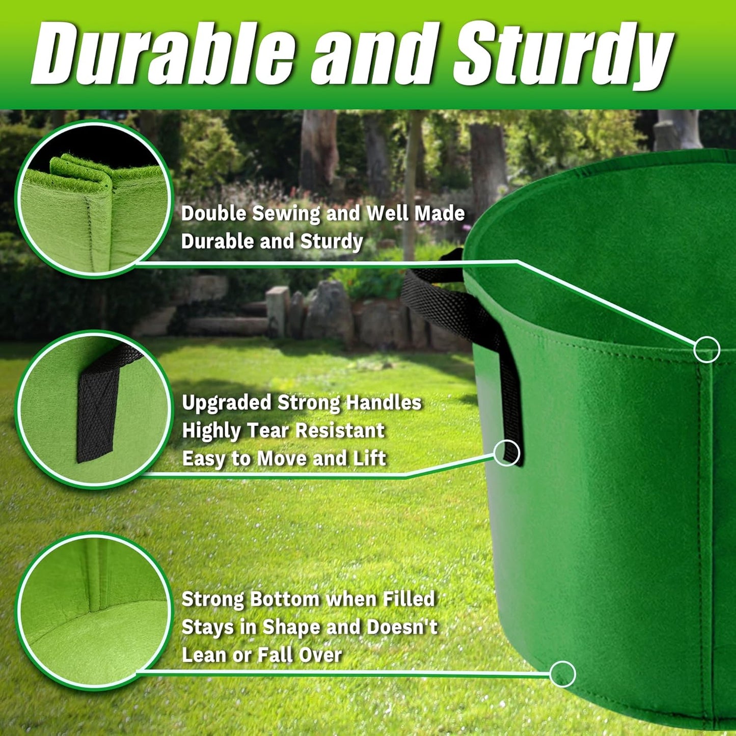 5 Gallon Grow Bags, 7 Pack Colorful Fabric Plant Pots with Handles for Garden and Outdoor Planting