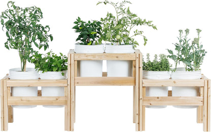 Greenes Fence Two-Tiers Six Bucket Elevated Cedar Wood Garden Frame, 79 in. x 16 in. x 30 in. - Made in USA with North American Cedar