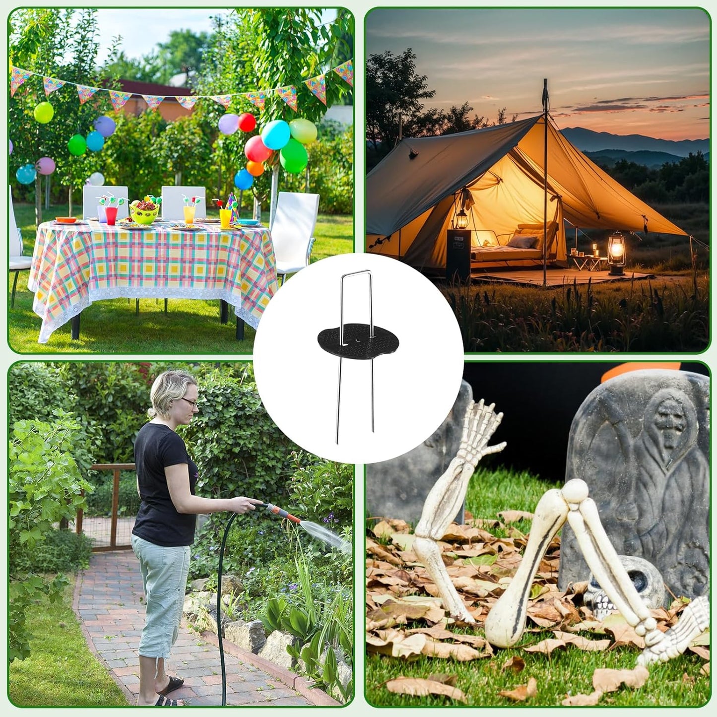 200pcs Garden Stakes Staples, 6 Inch 11 Gauge Landscape Staples + 200pcs Buffer Washer + 1 Pick Hook, U-Shaped Galvanized Landscape Pins, Tent Stakes for Weed Barrier Fabric Heavy Duty