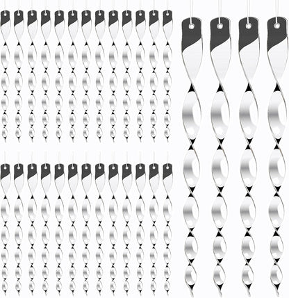 Hausse 30 Pack Bird Deterrents for Outside, Bird Repellent Hanging Silver Plastic Reflectors Scare Rods, Garden Decorative Reflective Scare Birds Away, Like Woodpeckers, Pigeons and Geese