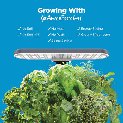 AeroGarden Harvest 2.0, Indoor Garden Hydroponic System with LED Grow Light, Holds up to 6 AeroGarden Pods, Charcoal
