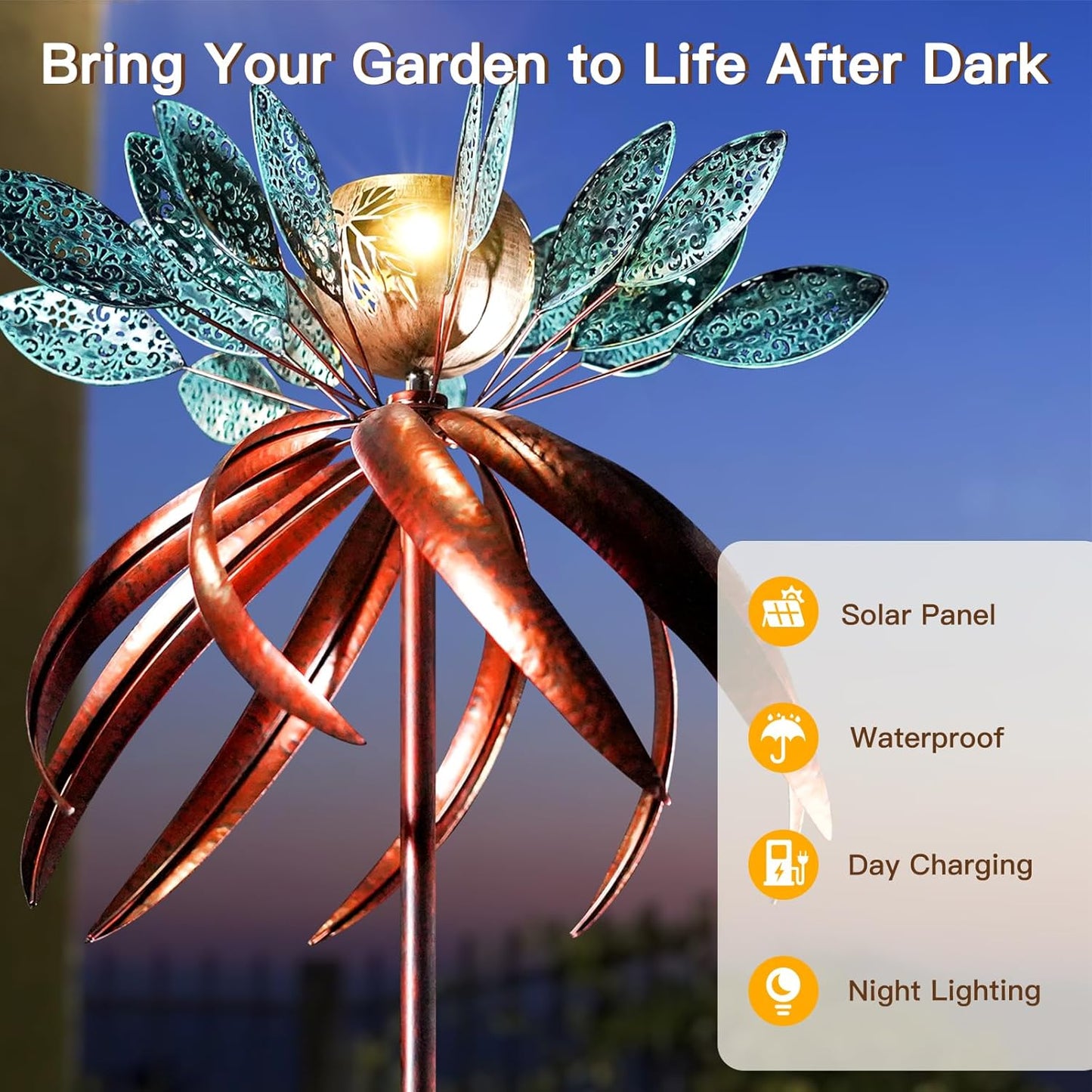 Wind Spinners for Yard and Garden, Wind Spinners Outdoor Large Metal, 77 inch Kinetic Wind Spinner & Wind Sculptures, Windmill Decor