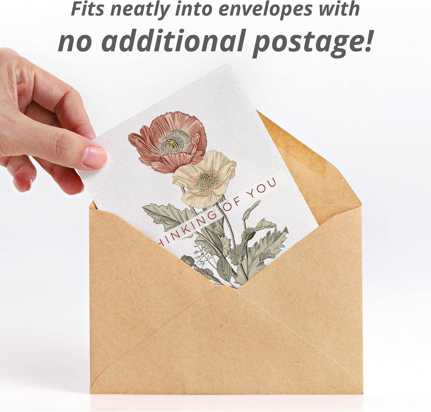 Bentley Classic Vintage Art Poppy Packets, Thinking of You Flanders Corn Seeds, Thoughtful Illustrated Flower Design, Eco-Friendly Hand Out, Sentimental Gift, 25 Pack