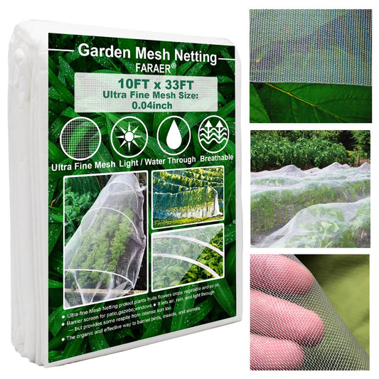 Garden Netting, Plant Covers 10x33Ft Net Ultra Fine Mesh Protection Netting for Vegetable Plants