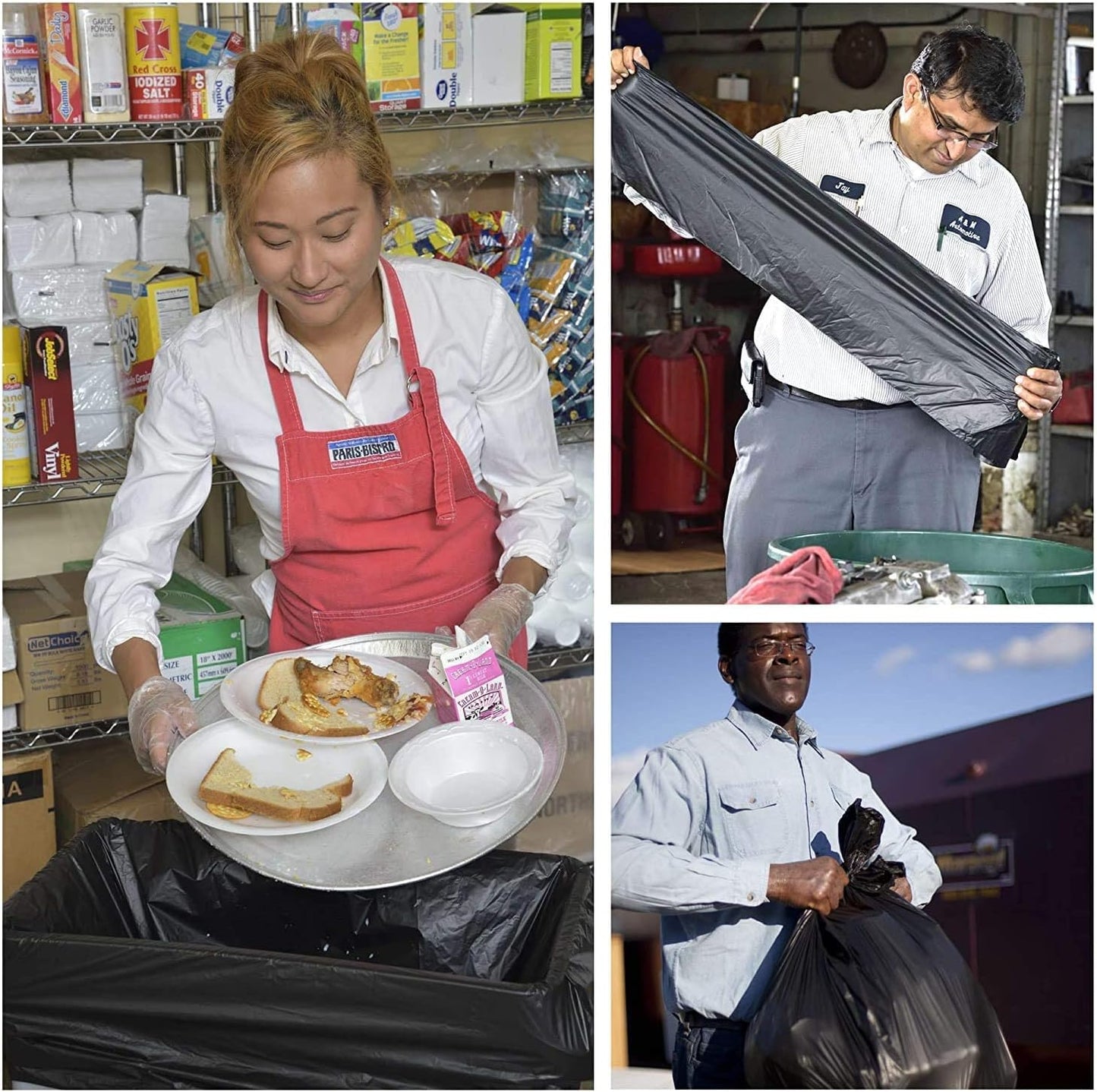Aluf Plastics 33 Gallon Trash Can Liners (400 Count) - 33" x 39" - Thick 1.5 MIL Equivalent Black Trash Bags for Bathroom, Kitchen, Office, Industrial, Commercial, Recycling and More