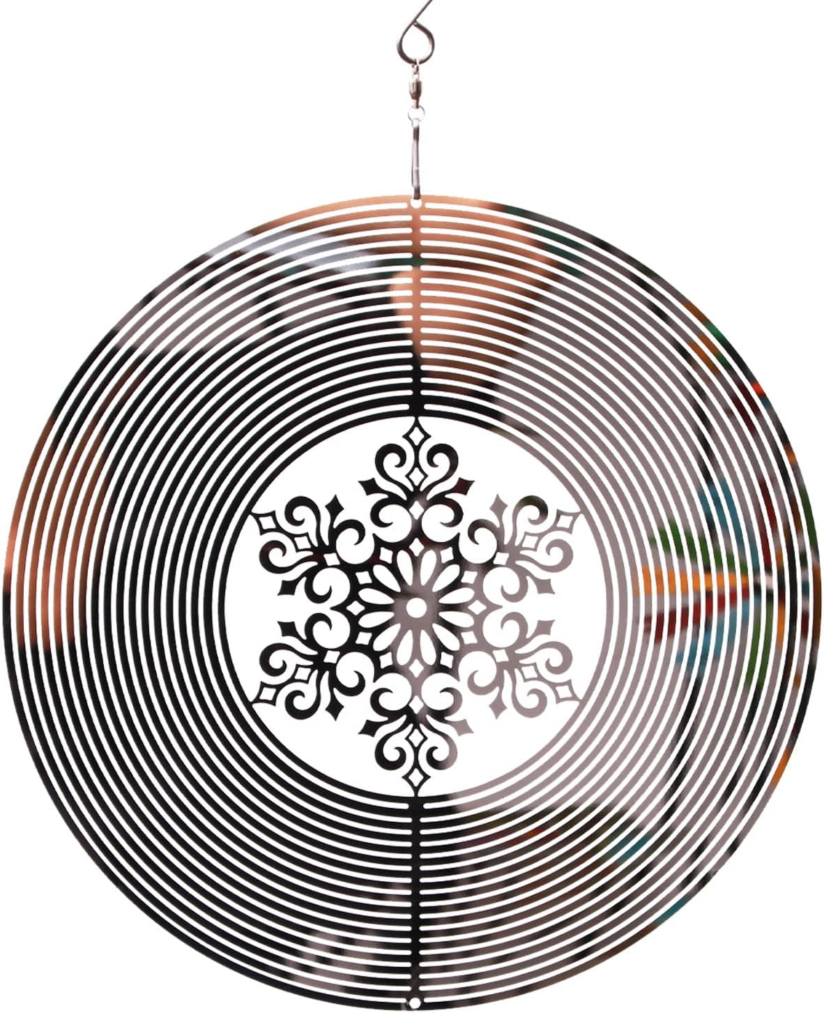 SPRING SONG Snowflake Kinetic Wind Spinner for Yard and Garden Mirrored Stainless Steel Spinner Indoor and Outdoor Hanging Decor Crafts Ornament Gifts Kinetic Art Yard Garden Hanging Wind Spinner