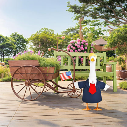 Porch Goose Outfit Fits 23” Goose Statue Funny Lawn Goose Clothes for Porch Yard and Patio Decor
