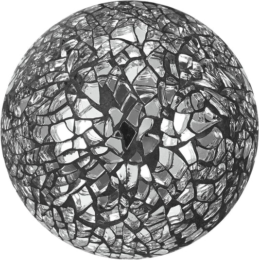 Decorative Ball for Bowls, 3 Inch Mosaic Glass Balls Decorative Glass Orbs for Home Decor/Dining Tables/Wedding Party/Coffee Table/Centerpiece Decor [Black]