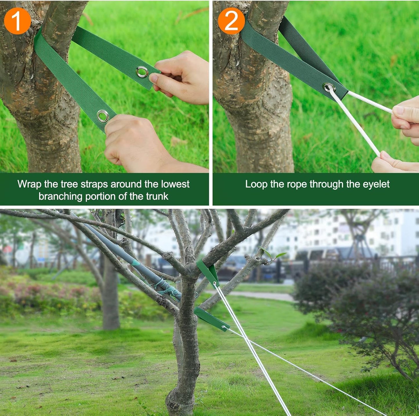 300 PCS Tree Straps for Staking, Tree Support Straps for Guying Staking Newly Planted Sapling Straight and Hurricane Protection, Heavy Duty Tree Stake Straps for Straightening