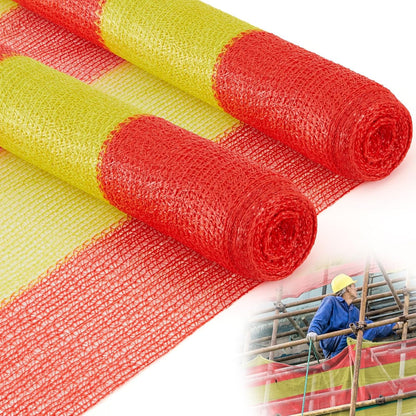 2 Rolls 3.3' x 164' Safety Construction Fence Net HDPE High Visibility Temporary Barrier Netting Safety Warning Roadblock for Garden Construction Snow Poultry Event Fencing (Red and Yellow)