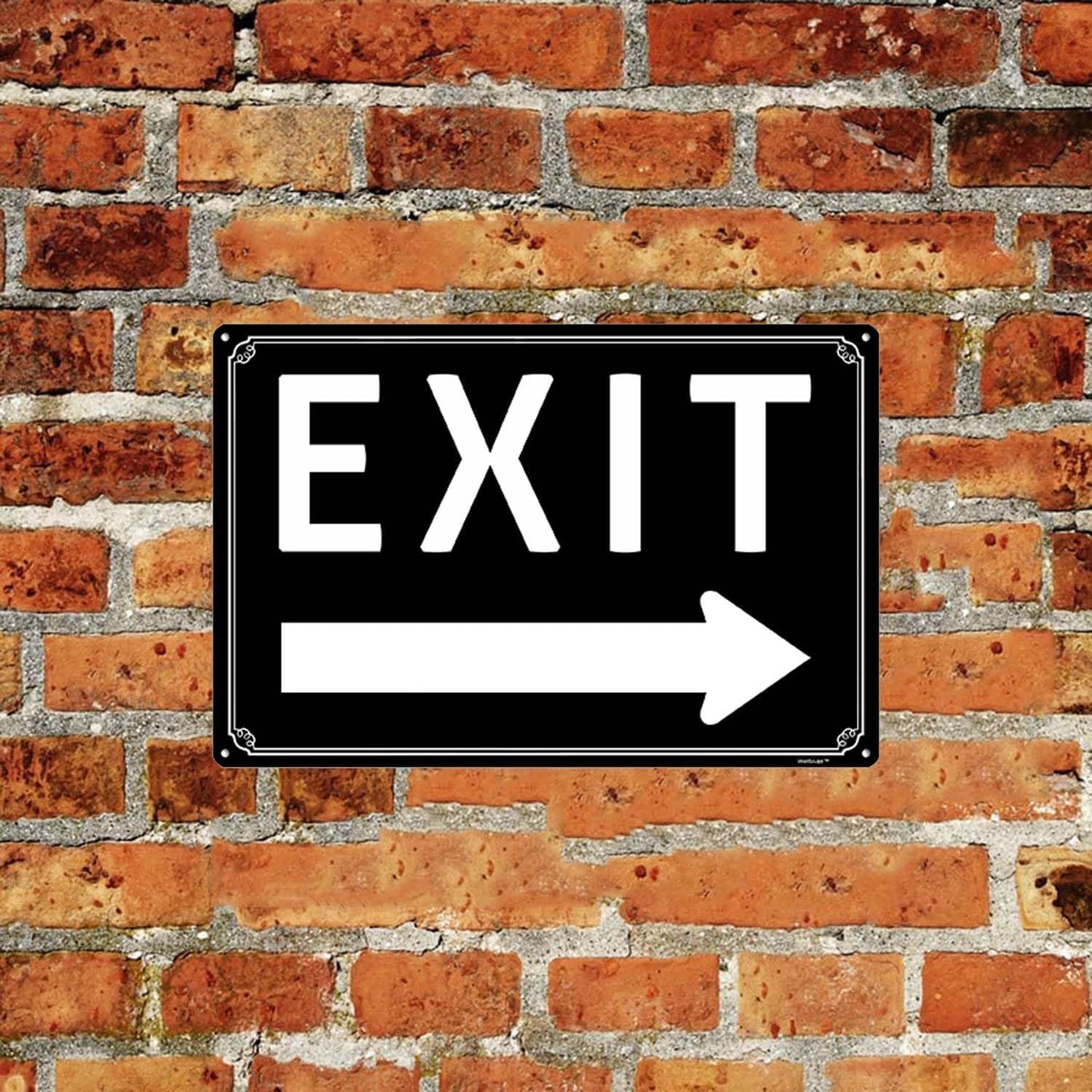 12x16" Exit Sign With Left Arrow - High-Intensity Aluminum Parking Lot Sign, Weatherproof & Fade-Resistant, Ideal for Outdoor & Indoor Use - Curbside Sign(horizontal version)
