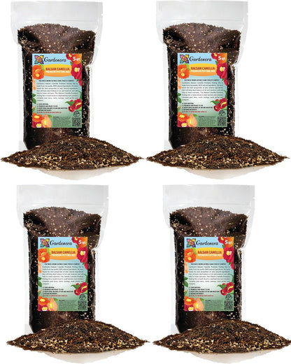 Gardenera Premium Balsam Camellia Potting Soil Mix - Perfect Balance of Nutrients, Drainage, and Aeration for Thriving Blooms - 20 Quart