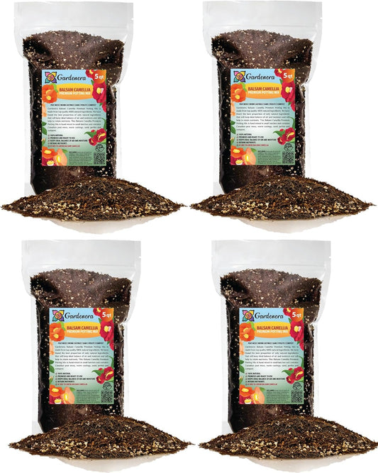 Gardenera Premium Balsam Camellia Potting Soil Mix - Perfect Balance of Nutrients, Drainage, and Aeration for Thriving Blooms - 20 Quart