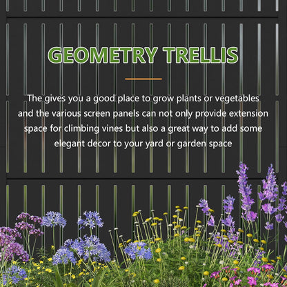 Casaphoria 72"x35" Metal Raised Garden Bed with Trellis(2 Pack), Outdoor Planter Box with Wheels & Drainage Holes for Climbing Plants, Flowers, Elevated Garden Kit with Privacy Screen, Black-Fence