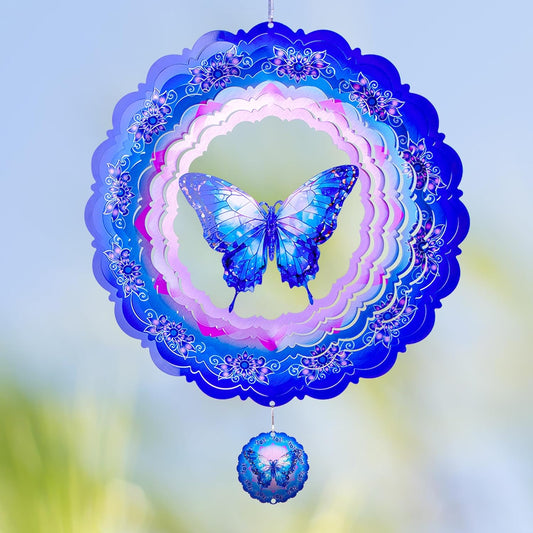 Butterfly Wind Spinners Outdoor,12 Inch Butterfly Gifts for Women Mom Grandma Wife,3D Butterflies
