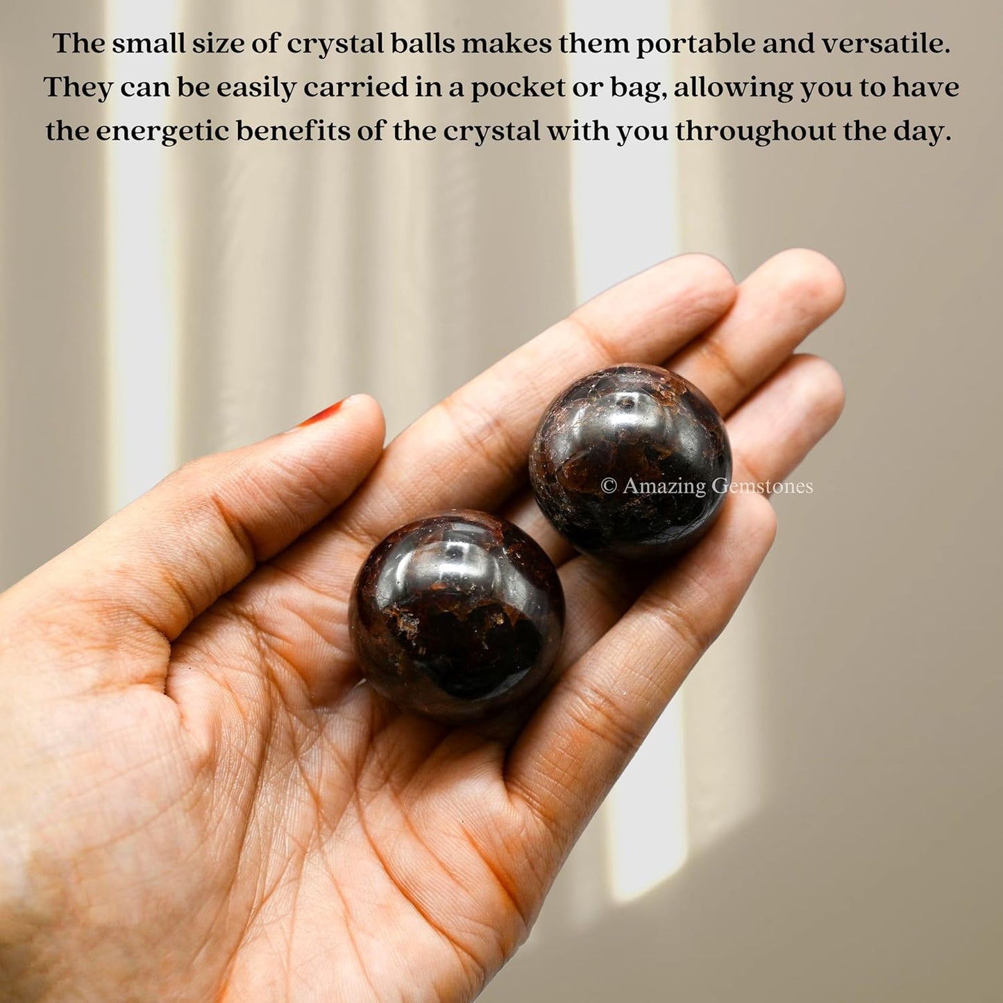 Amazing Gemstone Garnet Crystal Ball - 1 Inches Crystal Sphere Meditation Balls for Witchcraft and Decorative Balls - Crystals and Healing Stones Beginners Gift (Pack of 1)