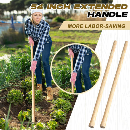 Lasnten 1 Pcs 55 Inch Pure Solid Wood Replacement Hoe Handle for Garden Digging Spading Fork, Shovel Handle Replacement, 1.38-1.77 Inch Diameter