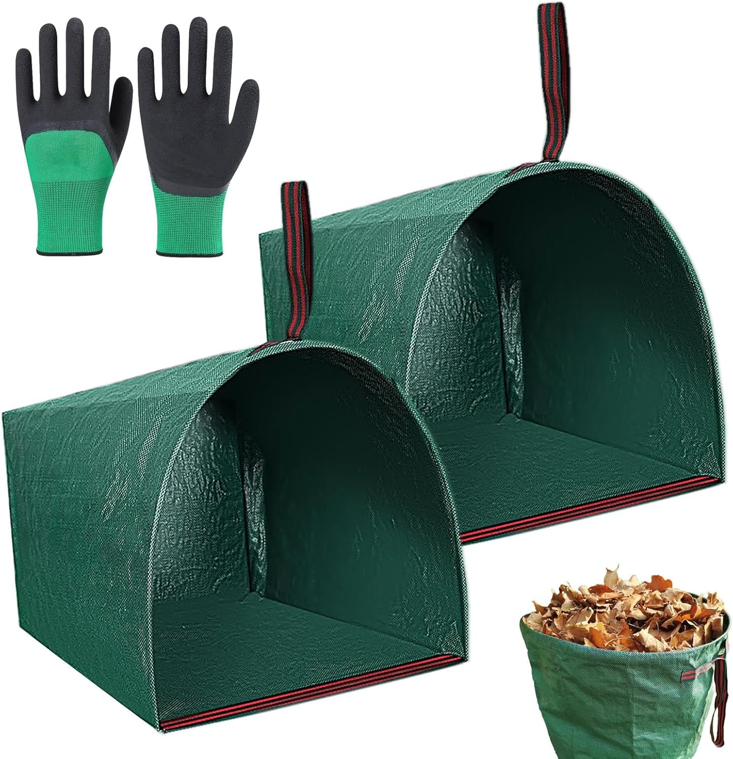 Garden Bags for Debris, 2-Pack 53 Gallon Lawn and Leaf Bags, Large Dustpan-Type Lawn Bag for Collecting Leaves, Reusable Yard Waste Bags, Leaf Bag for Party, Laundry, Camping & Yard Waste Loading