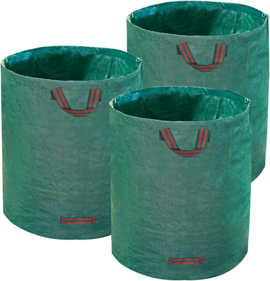 Hugeleaf 3 Packs 72 Gallon Reusable Yard Waste Bags, Collapsible Leaf Bags with Reinforced Handles