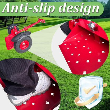 Wheels Lawn Mower Sulky for Lawn and Landscape Professionals,Mudguard Design,Anti-Skid Design, Vacuum tire (Red)