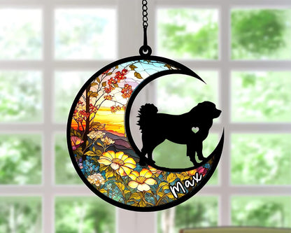 Personalized Dog Memorial, Custom Name Caucasian Shepherd Dog Christmas Ornament with Name, Custom Breeds, Pet Loss Light Catcher, Gifts for Lovers Loss of Pet Sympathy on Mothers Day Christmas