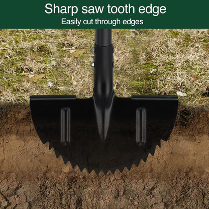Oliynedy Lawn Edger Tool, Manual Grass Edger Long Handle 36 inch, Steel Hand Saw-Tooth Border Half Moon Edger Shovel for Yard, Garden, Landscaping, Sidewalk, Cable Burying
