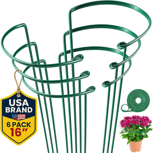 Tall Plant Support Stakes for Indoor and Outdoor - Peony Cages and Supports - Plant Cage Ring for