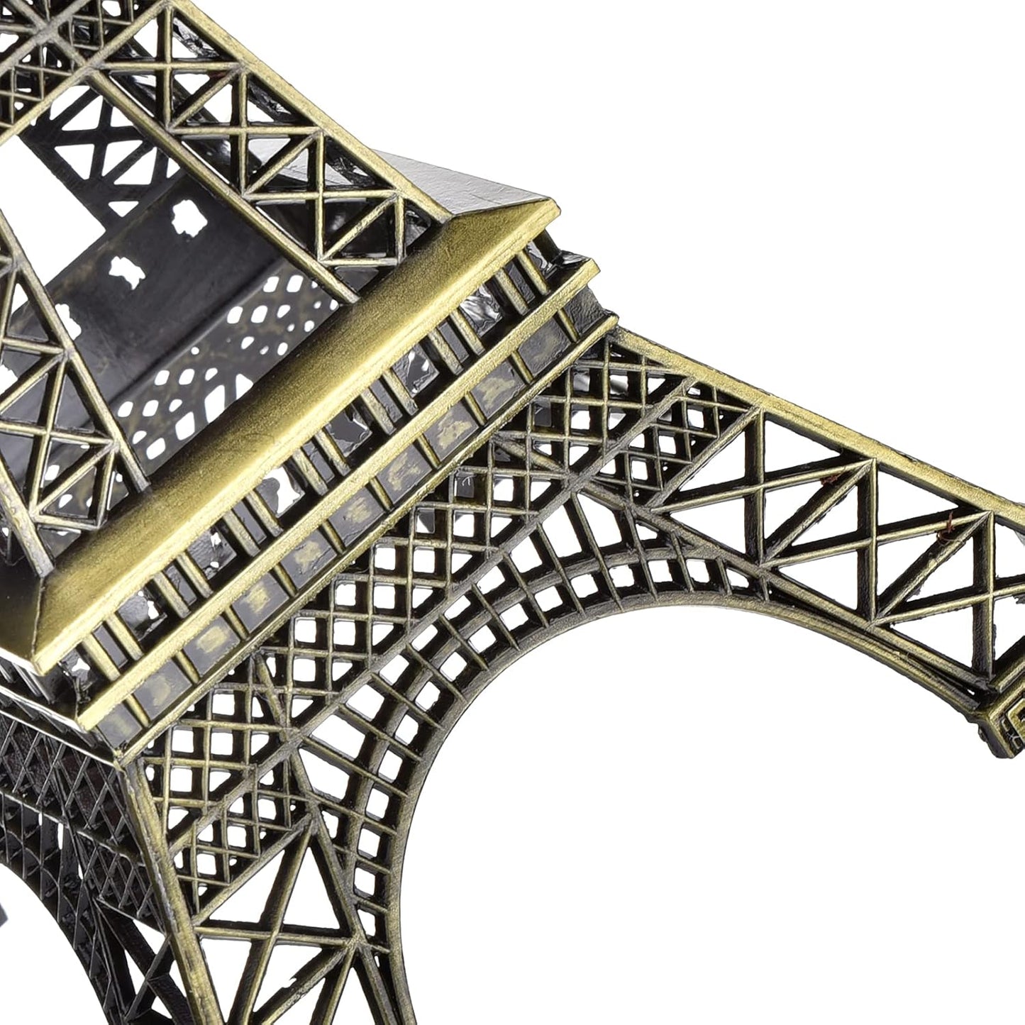 ESHATO Bronze Metal Eiffel Tower Statue, 10inch Decorative Figurine Replica Stand Holder for Cake Topper Table Decor Gift Party Home Decoration